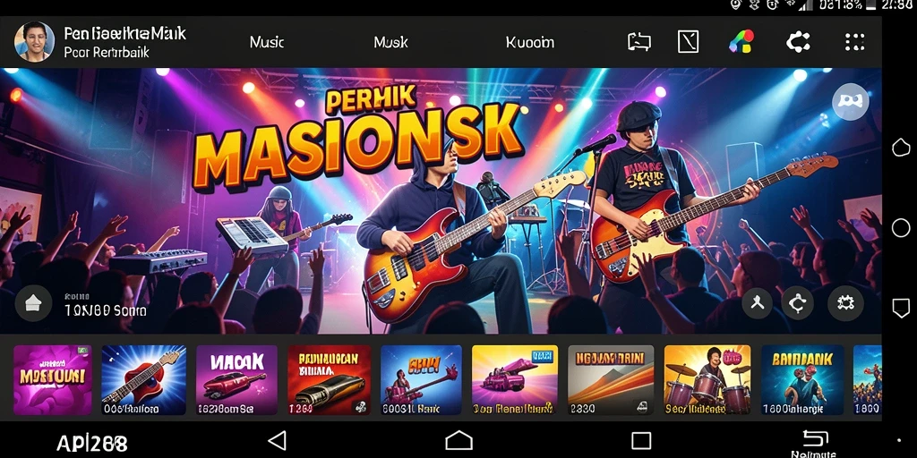 Tangkapan layar gameplay API288 dengan berbagai pilihan lagu musik.