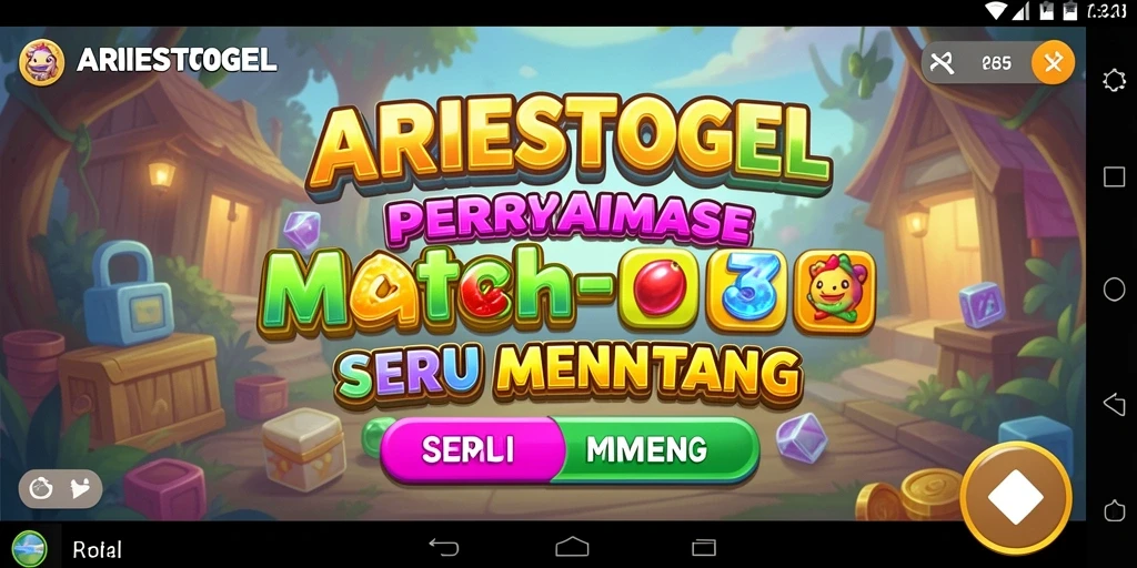 Tampilan gamplay menarik ARIESTOGEL dalam menyelesaikan level Match-3.