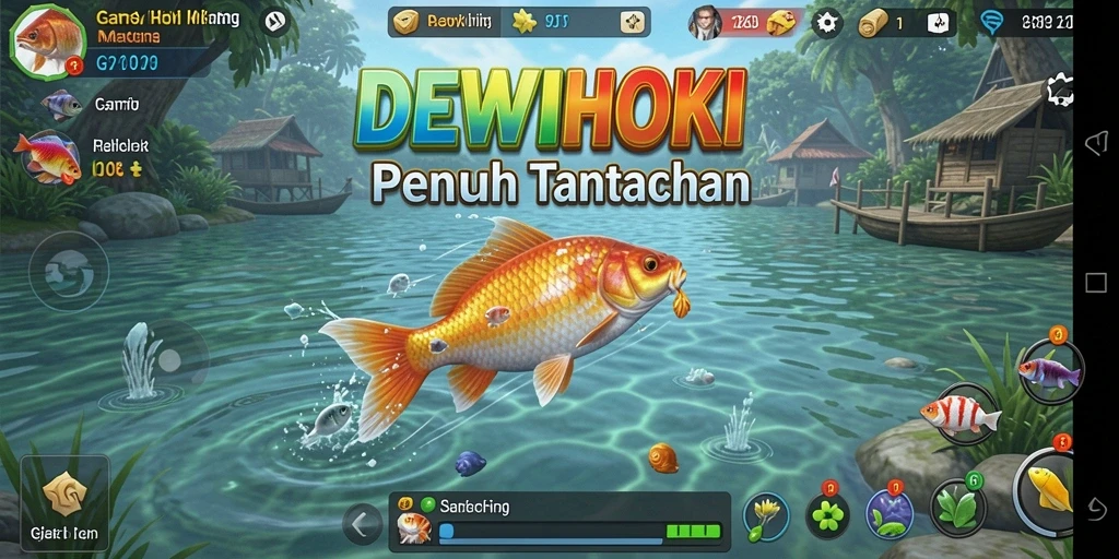 Gameplay DEWIHOKI yang menarik dengan beragam lokasi memancing.