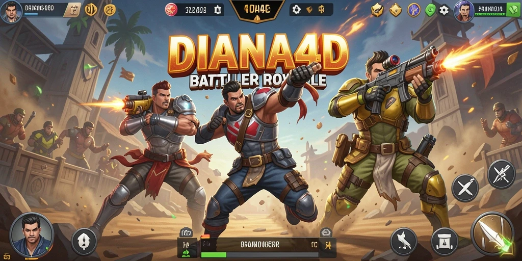 Screenshot gameplay menegangkan dalam di <strong>DIANA4D</strong>, memperlihatkan aksi Battle Royale.