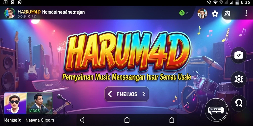 Screenshot gameplay HARUM4D menampilkan pemain yang terlibat dalam permainan musik.