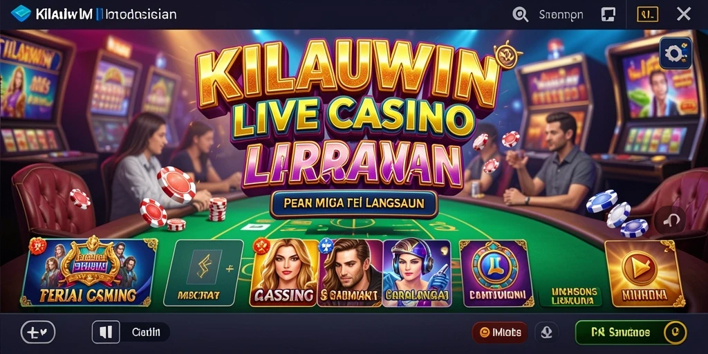 Screenshot gameplay KILAUWIN menampilkan suasana kasino yang dinamis.