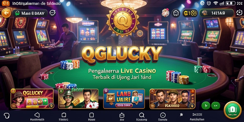 Tampilan gameplay Live Casino QGLUCKY yang mengasyikkan dan interaktif.