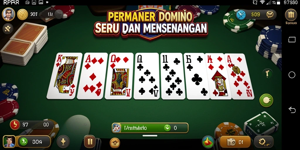 Tampilan gameplay seru dalam RPRR dengan animasi Domino yang menarik.