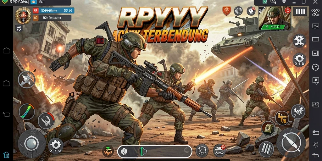 Screenshot gameplay RPYYY menampilkan aksi seru dalam pertempuran.