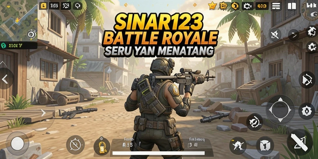 Tampilan gameplay mendebarkan dari SINAR123, game Battle Royale yang seru.